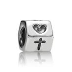 Pandora zilveren bedel geloof hoop liefde, 1 bedel, Ophalen of Verzenden, Zilver, Pandora