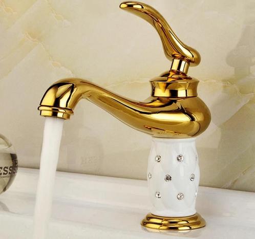 Robinet de lavabo salle bain Diamond Gold lavabo en or blanc, Bricolage & Construction, Sanitaire, Neuf, Robinet, Chrome, Cuivre