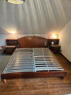 Lit double en bon état, Enlèvement ou Envoi, Comme neuf, Brun, 180 cm