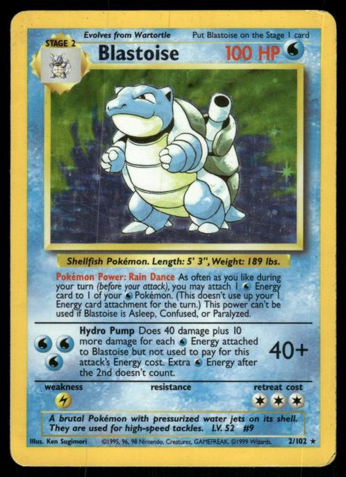 Blastoise 2/102 - Base, Hobby en Vrije tijd, Verzamelkaartspellen | Pokémon, Gebruikt, Verzenden