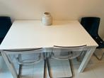 Witte eettafel met 4 stoelen, Huis en Inrichting, Tafels | Eettafels, Ophalen, Zo goed als nieuw, Vijf personen of meer, Modern
