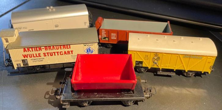 1905. 5 verschillende H0 Märklin-auto's., Hobby en Vrije tijd, Modeltreinen | H0, Zo goed als nieuw, Wagon, Märklin, Ophalen of Verzenden