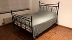 Metalen bed, Ophalen, Zwart, Tweepersoons, 140 cm