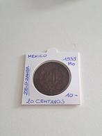 Mexico 20 centavos 1935 Mo zeldzamer (prachtig +geres bemil), Ophalen of Verzenden