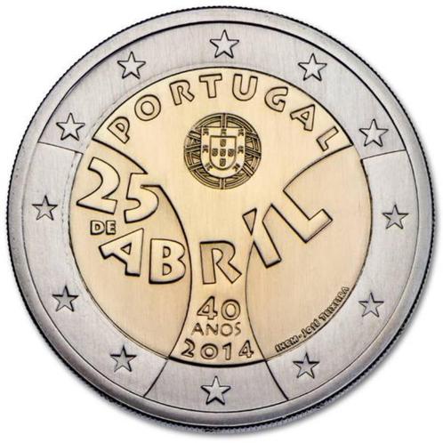 2 euros Portugal 2014 - Révolution des Oeillets (UNC), Timbres & Monnaies, Monnaies | Europe | Monnaies euro, Monnaie en vrac