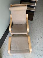 IKEA POÄNG fauteuil met voetenbank - beige”, Ophalen, Zo goed als nieuw, Overige kleuren