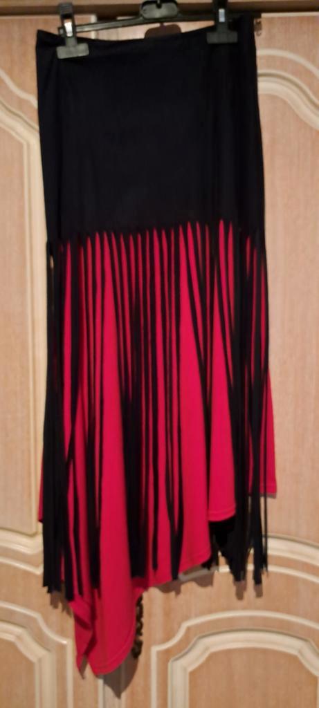 Jupe à frange/sous jupe T.34 " betty Gang ", Kleding | Dames, Rokken, Zo goed als nieuw, Rood, Verzenden