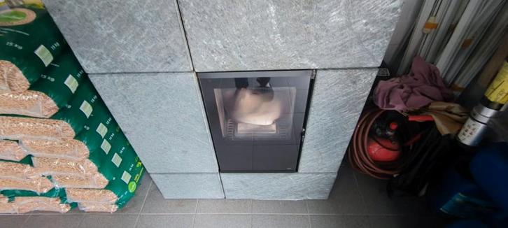 Pelletkachel Stream MCZ speksteen, Huis en Inrichting, Kachels, Gebruikt, Pelletkachel, Ophalen