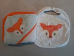 Mooie set baby vosje: badcape en slab (muntgroen/wit/oranje), Kinderen en Baby's, Badjes en Verzorging, Hema, Ophalen
