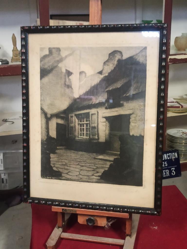 Gravure ancienne signée Regnart Victor, Enlèvement