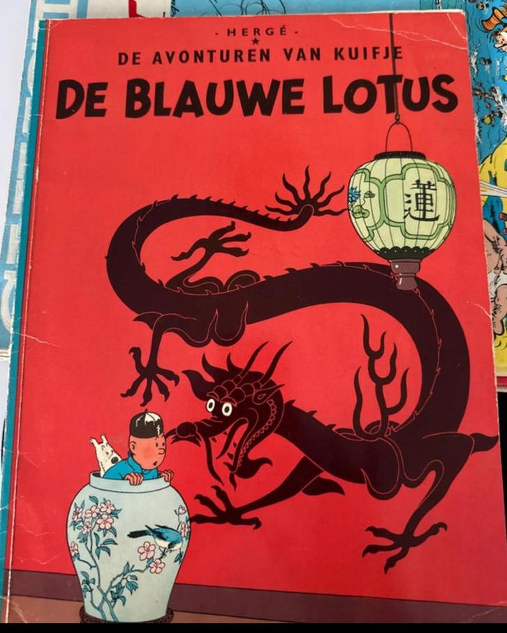 KUIFJE De blauwe lotus 1966, Boeken, Stripverhalen, Gelezen, Ophalen of Verzenden
