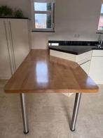 Bureau beuken met 2 RVS poten en muurbevestiging, Enlèvement, Neuf, Bureau