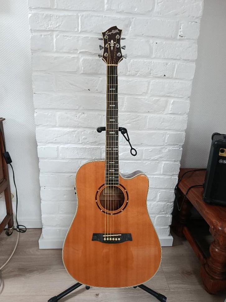 semi acoustische gitaar Hagstrom Siljan, Muziek en Instrumenten, Snaarinstrumenten | Gitaren | Akoestisch, Zo goed als nieuw, Met (piezo-)element