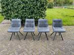 4 chaises de salle à manger avec pieds en métal • Microleder, Maison & Meubles, Enlèvement ou Envoi, Utilisé