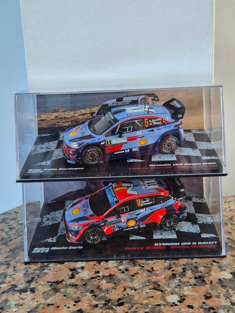 Lot 2 hyundai i20 wrc 1/43 T.Neuville-N.Gilsoul + M.Wydaeghe, Hobby & Loisirs créatifs, Voitures miniatures | 1:43, Enlèvement ou Envoi