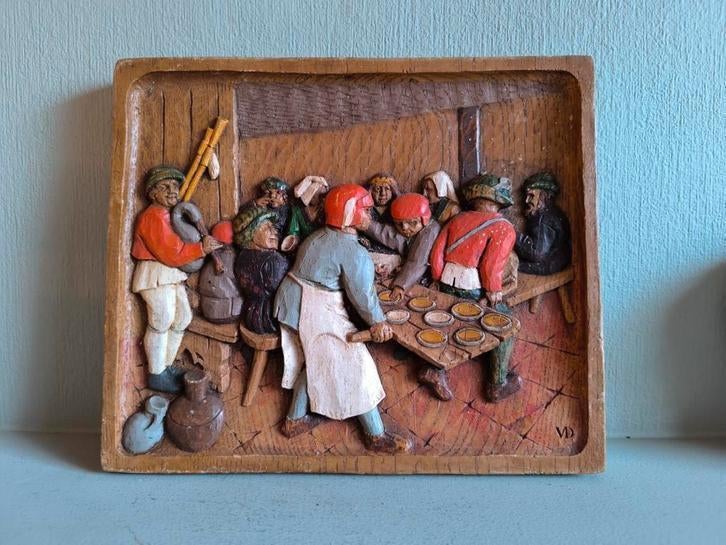 Zeldzaam groot gipsen wandbord, Van Dessel, Antiek en Kunst, Ophalen of Verzenden