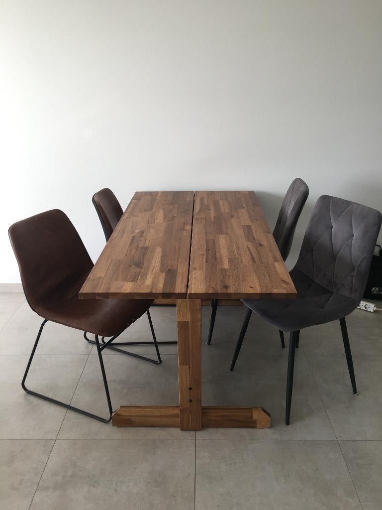 eettafel en salontafel te koop, Ophalen, 100 tot 150 cm, 50 tot 100 cm, Zo goed als nieuw