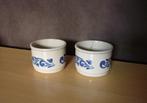 Set van 2 potjes grijs-beige blauw aardewerk, Enlèvement ou Envoi