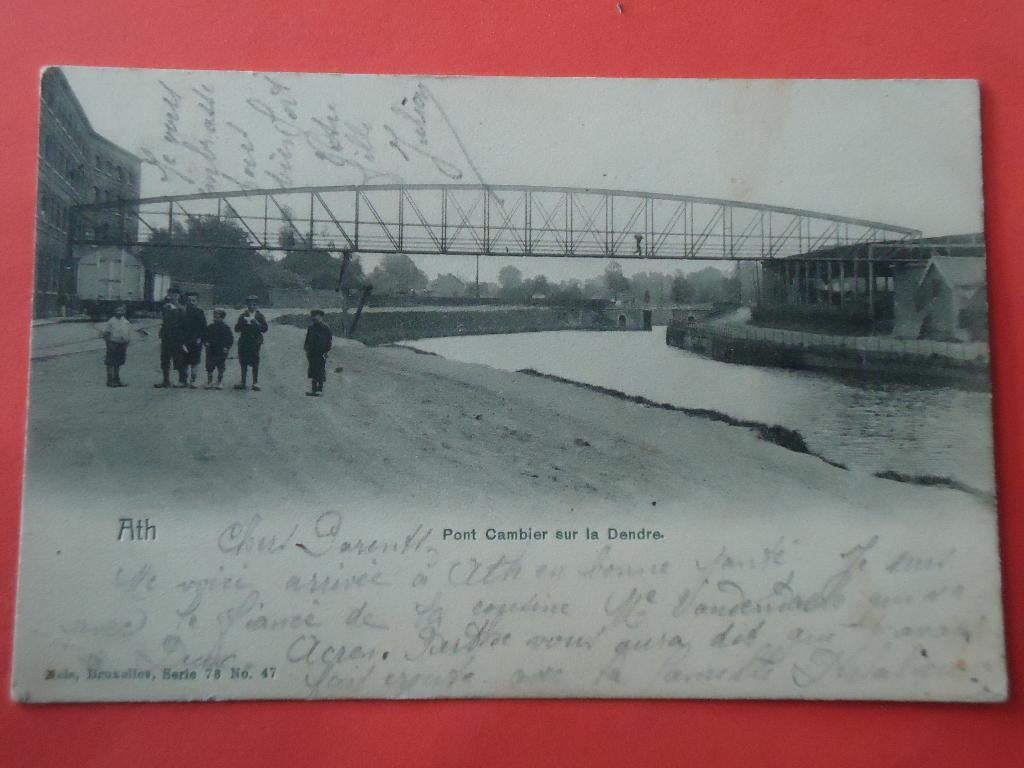 Ath Pont Cambier sur la Dendre, Collections, Cartes postales | Belgique, Enlèvement ou Envoi, Avant 1920, Affranchie, Hainaut