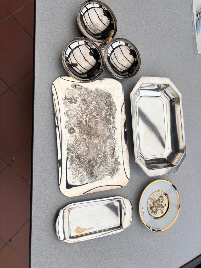 Verzameling verzilverde decoratie, Antiek en Kunst, Ophalen