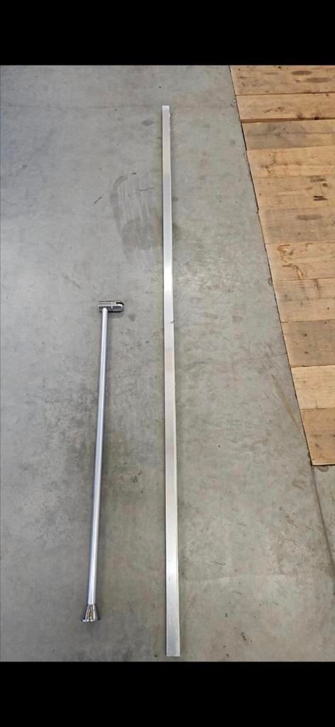 GLAZEN DOUCHEWAND MET ACRYLPLATEN ZEER GOEDE STAAT, Ophalen