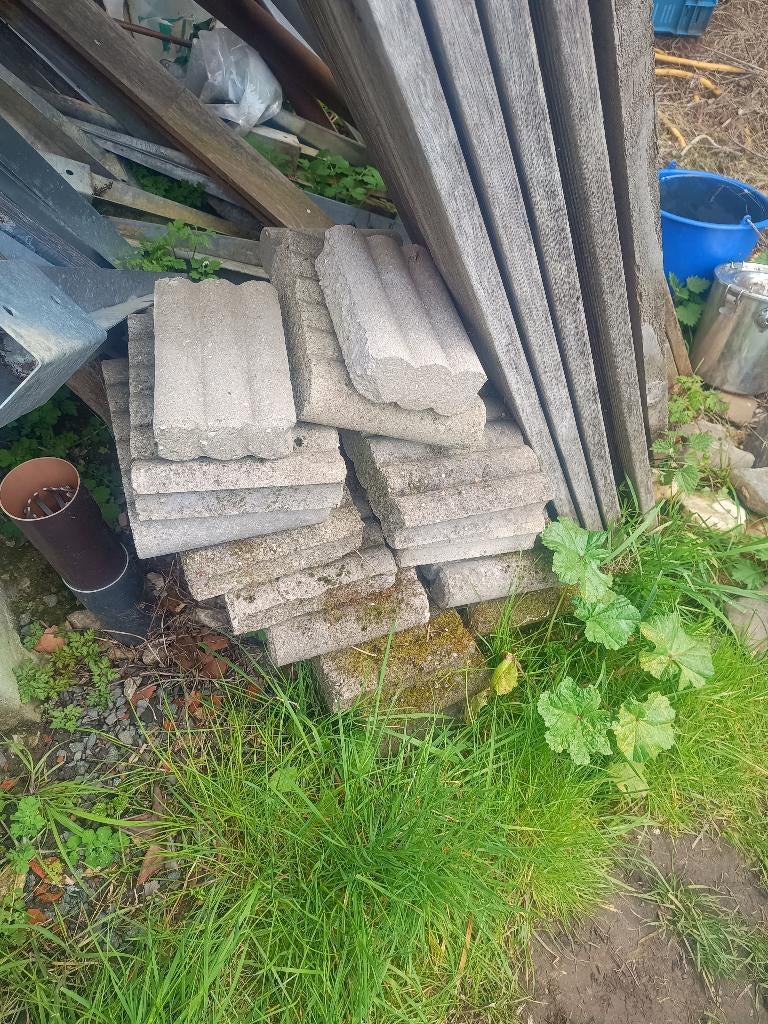 Gratis resten boordstenen, Ophalen, Gebruikt, Beton, Border