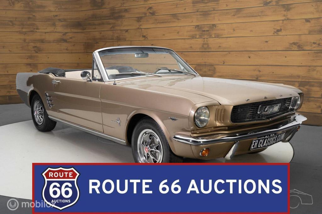Ford Mustang Cabriolet | 1966 | Route 66 Auctions, Auto's, Oldtimers, Bedrijf, Te koop, Ford, Benzine, Overige carrosserie, Handgeschakeld
