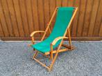Vintage strandzetel 1950, Ophalen, Nieuw, Hout, Inklapbaar
