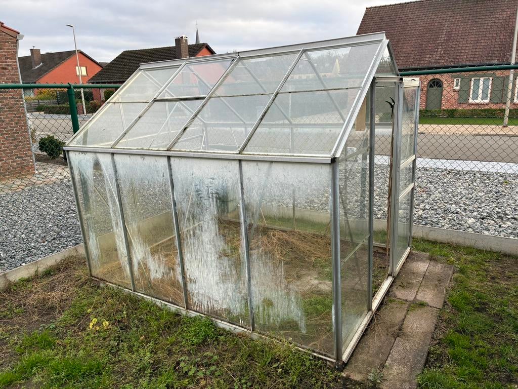 Kleine Tuinkast, Jardin & Terrasse, Serres, Utilisé, Serre, Aluminium, Verre, Enlèvement