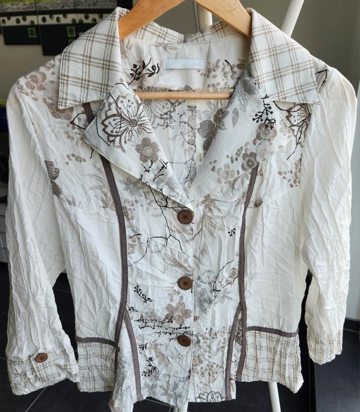 Ensemble 2 pièces. Blouse/Chemisier et Jupe, Vêtements | Femmes, Vestes | Été, Blanc, Enlèvement