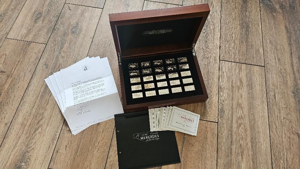 Franklin Mint Mercedes set in zilver, Antiquités & Art, Antiquités | Argent & Or, Argent, Enlèvement ou Envoi