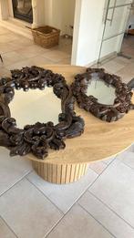 Houten gesculpteerde spiegels, Huis en Inrichting, Woonaccessoires | Kransen, Ophalen, Gebruikt