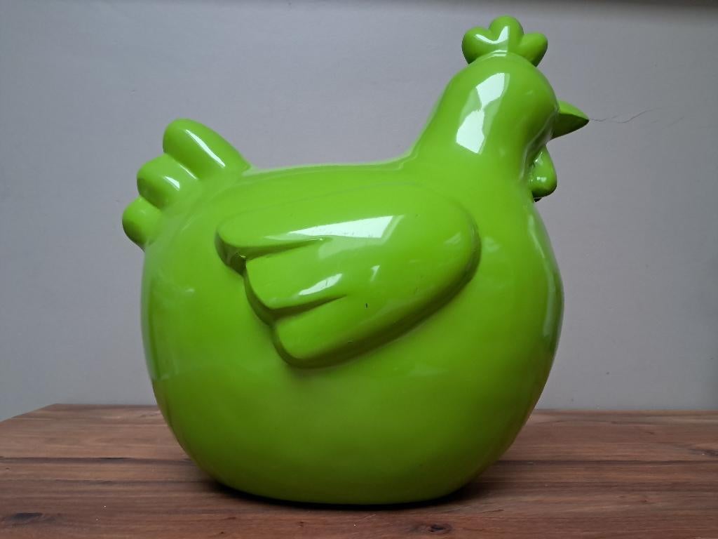 Grote keramiek kip (zie foto's), Ophalen of Verzenden, Zo goed als nieuw, Steen, Dierenbeeld