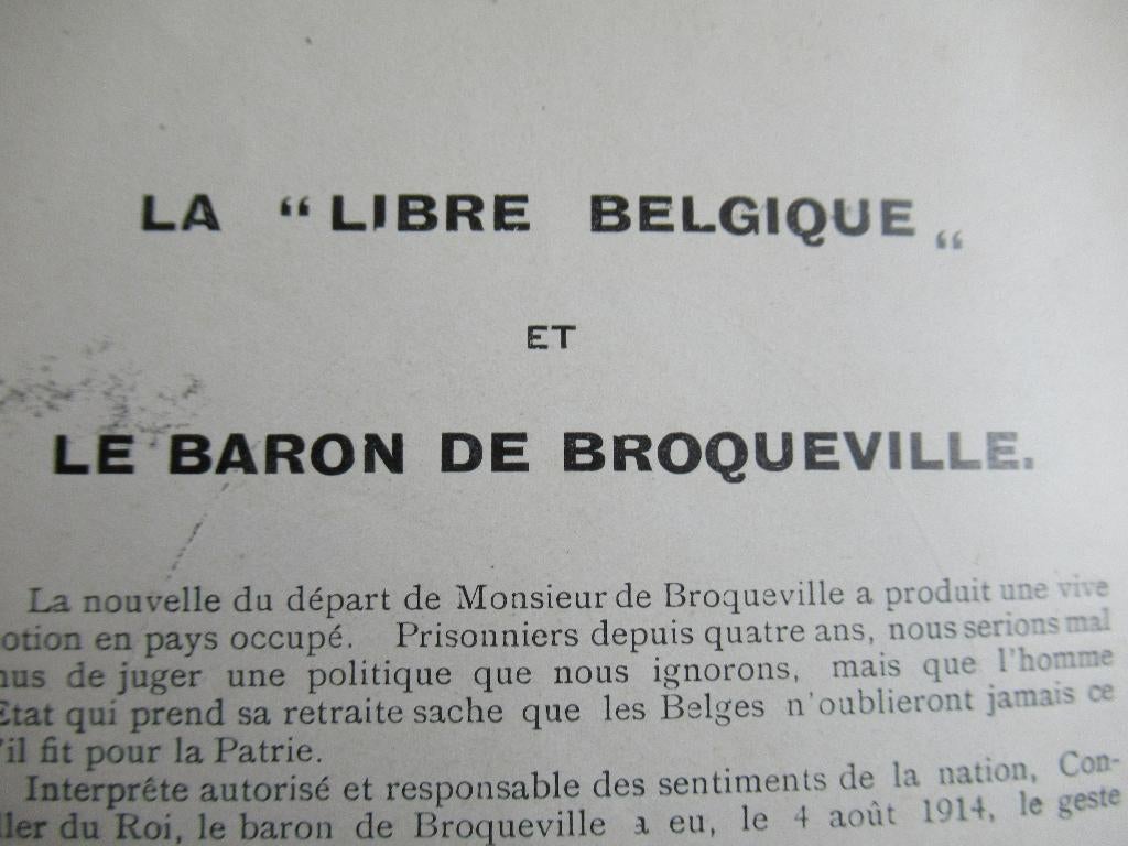 ABL - 1914 Ministre De Broqueville - La Libre ..., Collections, Objets militaires | Général, Enlèvement ou Envoi, Armée de terre