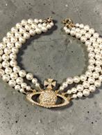 Vivienne Westwood Goude Parel kettingmet kristallen, Ophalen of Verzenden, Zo goed als nieuw, Goud, Overige materialen