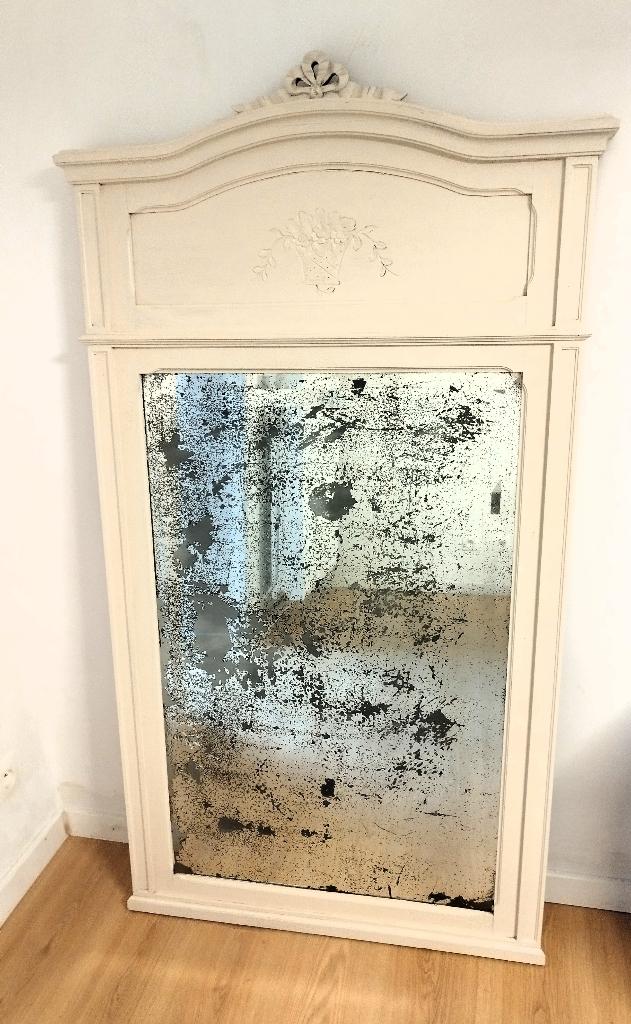 Miroir trumeau style Louis XVI, Antiquités & Art, Enlèvement, Rectangulaire, 50 à 100 cm, 150 à 200 cm