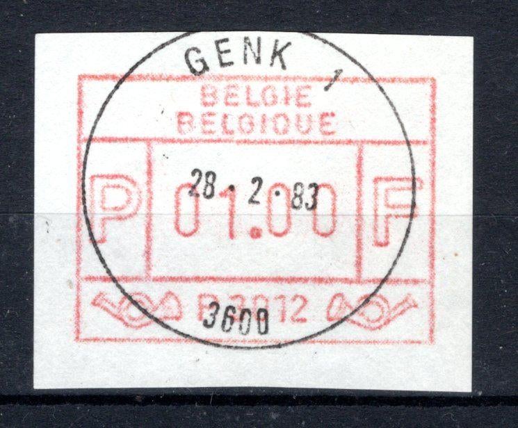 ATM 12A FDC 1983 Type II - Genk 1, Ophalen of Verzenden, Gestempeld, 1e dag stempel, Postfris