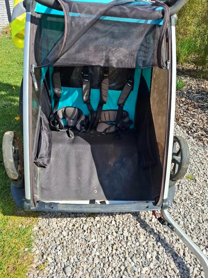 Fietskar Thule, Fietsen en Brommers, Fietsaccessoires | Aanhangwagens en Karren, Gebruikt, Kinderkar, 40 tot 60 kg, Opvouwbaar
