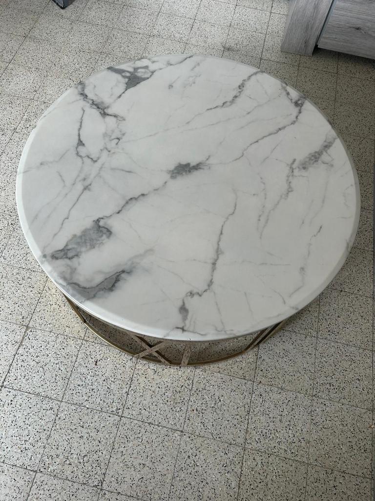 TABLE MARBRE DORE, Maison & Meubles, Enlèvement, Comme neuf, Autre