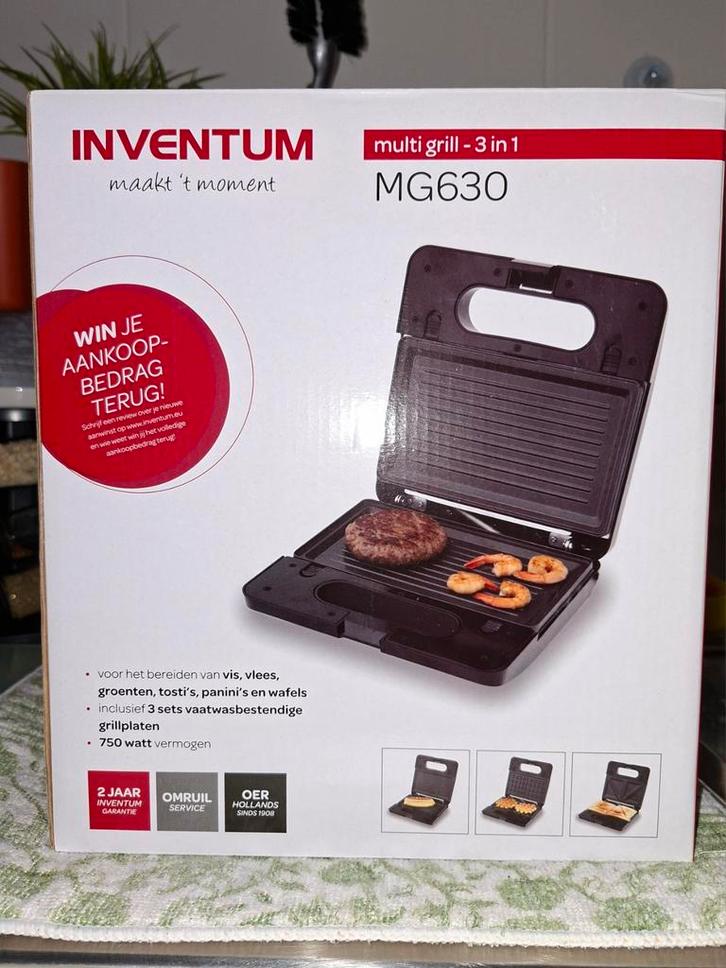 Inventum MG630 3 in 1 grill/ tosti/wafels, Elektronische apparatuur, Contactgrills, Ophalen of Verzenden