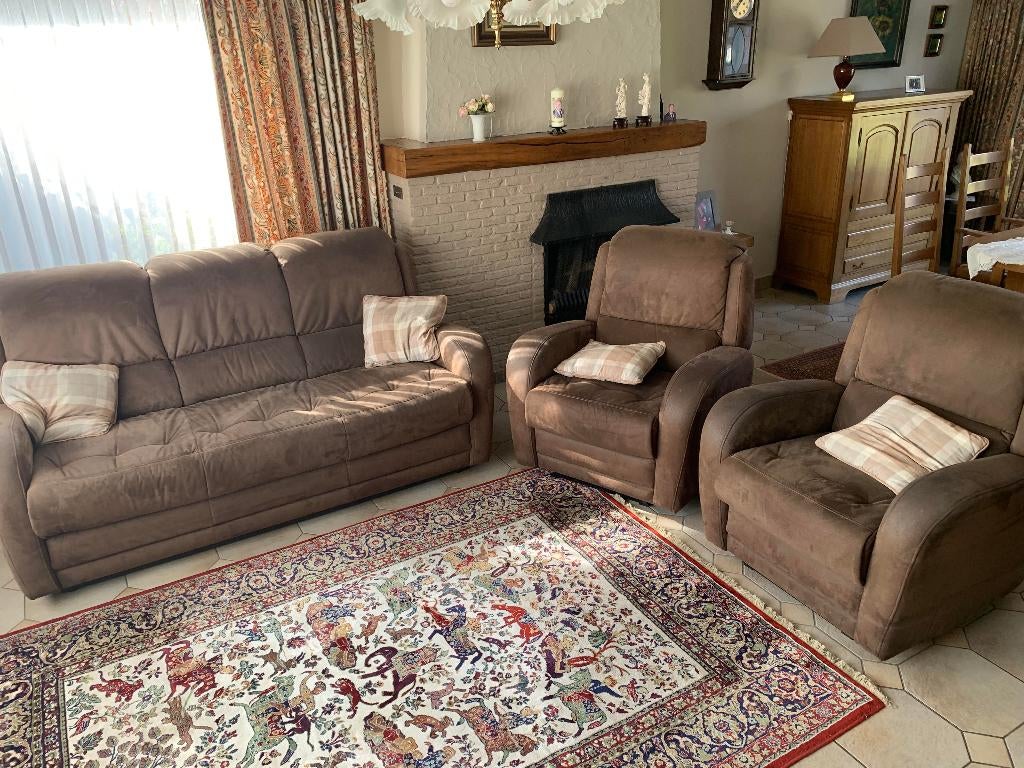 Zithoek met 2 electrische sofa's, Ophalen, Gebruikt, Driepersoons, 200 tot 250 cm