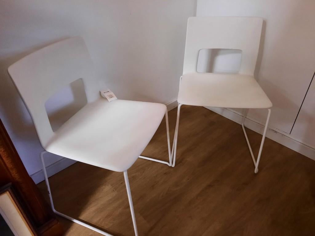 Design stoelen, Maison & Meubles, Chaises, Neuf, Deux, Métal, Autres matériaux, Blanc, Enlèvement