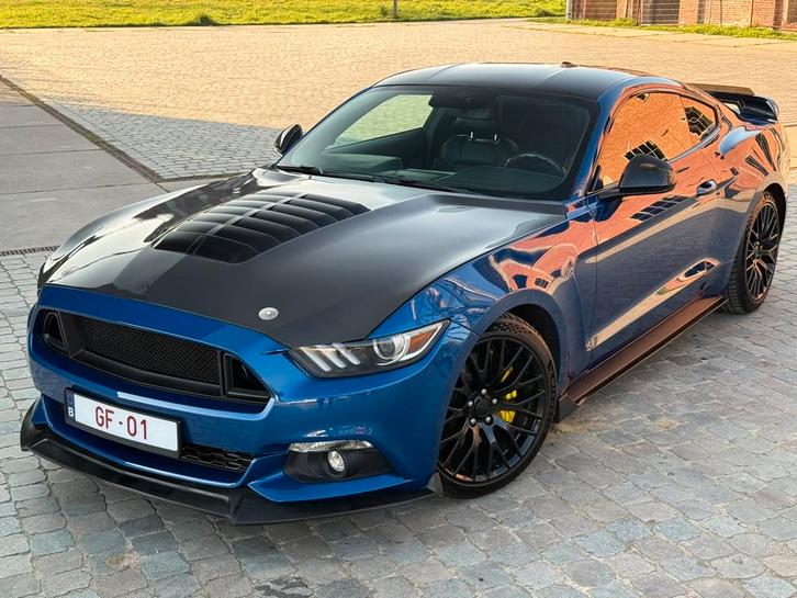 Ford Mustang Ecoboost, Auto's, Ford, Particulier, Mustang, Benzine, Euro 6, Coupé, 3 deurs, Handgeschakeld, Blauw, Zwart, Leder