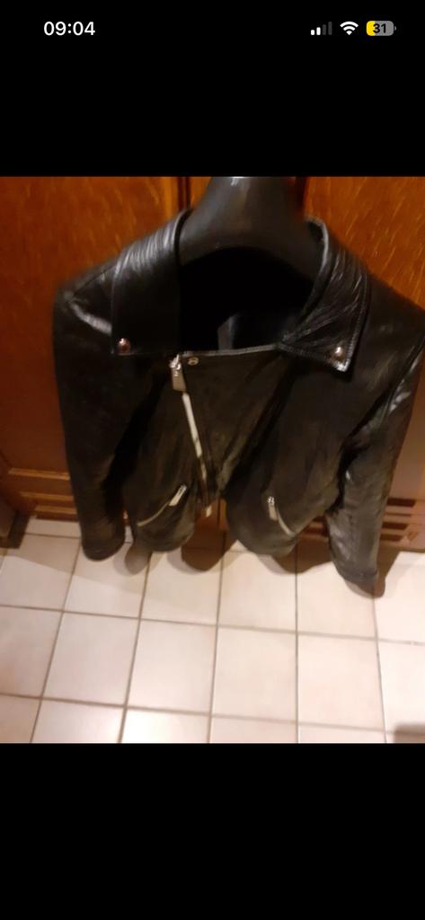 Veste en cuir véritable, Enlèvement, Porté, Taille 48/50 (M)