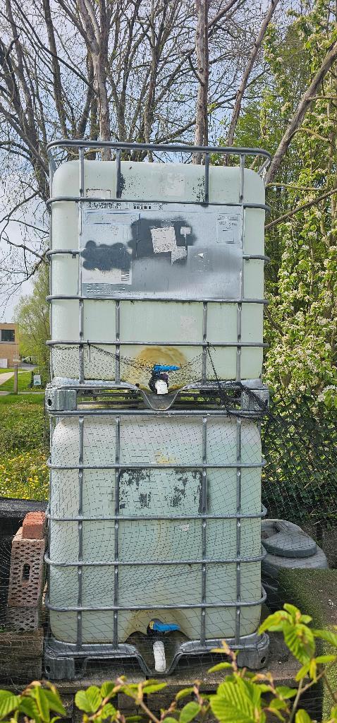 Container IBC 1000L, Tuin en Terras, Regentonnen, Gebruikt, Kunststof, 150 liter of meer, Met kraantje, Ophalen