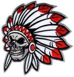 Indiaan skull stoffen opstrijk patch embleem #6, Verzenden, Nieuw