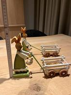 Pasen: houten paashaasjes met mandje, Enlèvement, Comme neuf