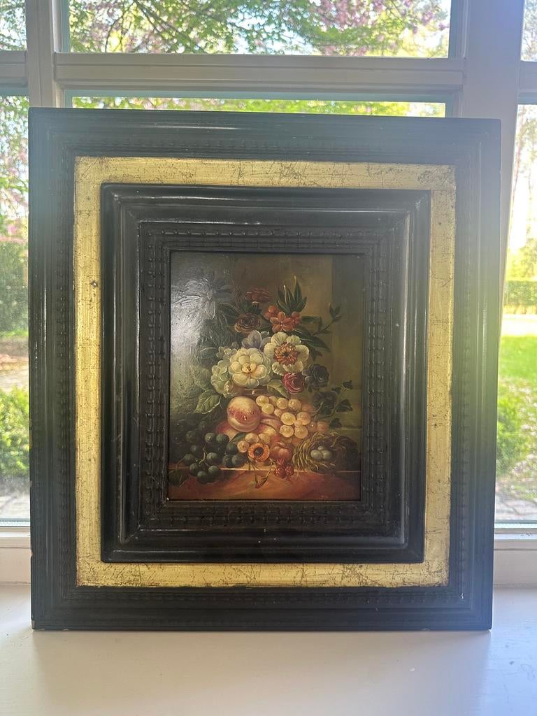 Peinture de nature morte avec des fleurs et des fruits, Enlèvement