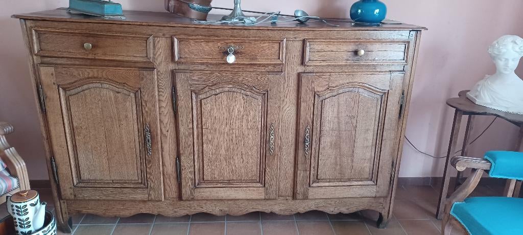 buffet ancien en chêne (?) foncé, Maison & Meubles, Armoires | Buffets, Utilisé, 100 à 150 cm, 150 à 200 cm, 50 à 75 cm, Avec tiroir(s)