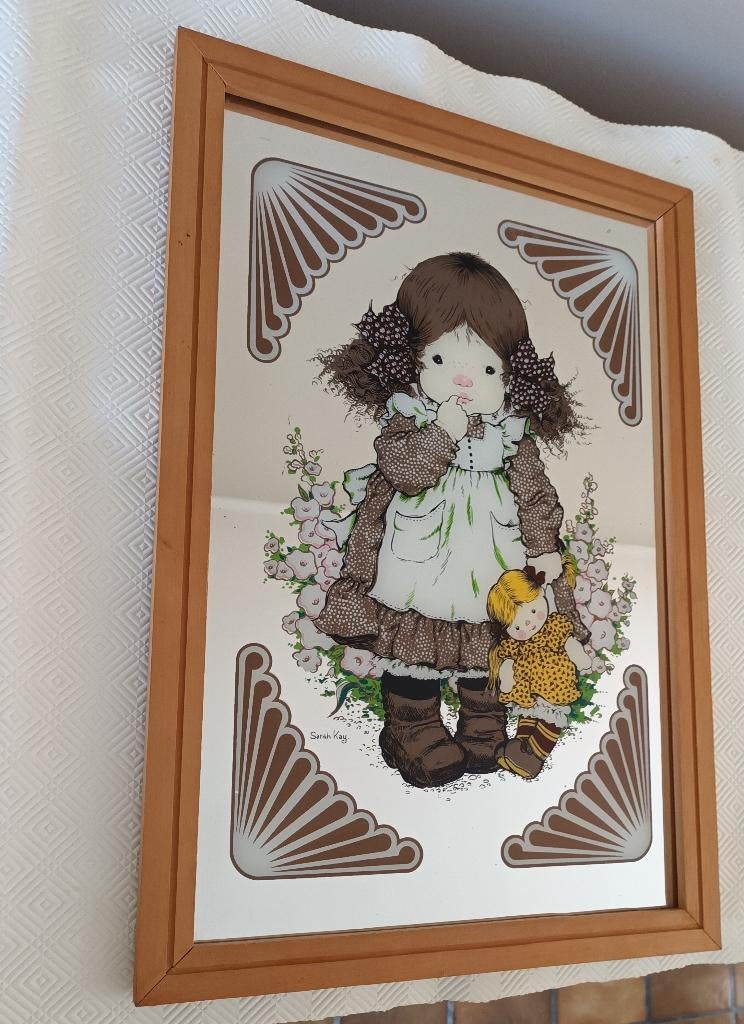 Spiegel met afbeelding, Ophalen, Gebruikt, Spiegel